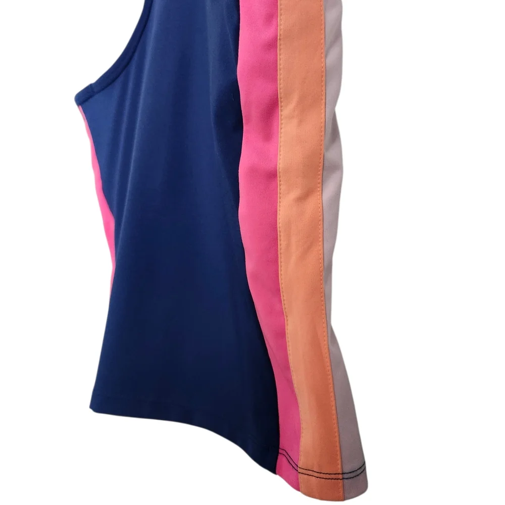 Lilly Pulitzer Blue Tank Top with Pink and Orange Stripes - Picture 7 of 8